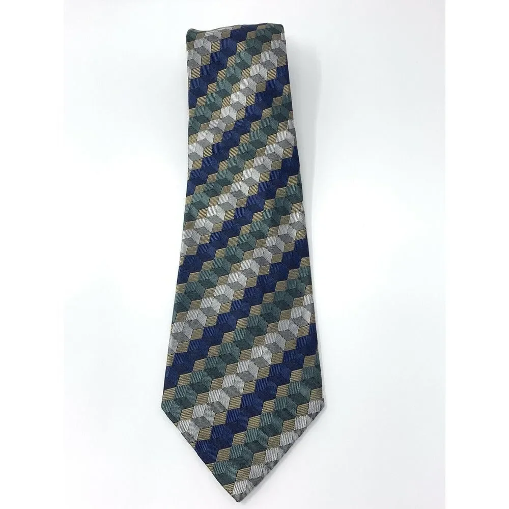 XMI for Nordstrom Geometric 100% Silk Men's Neck Tie Length‎ 58